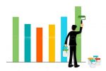 Businessman painting graph